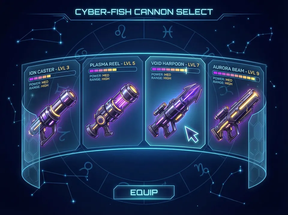 王者棋牌激光炮台选择界面 - 九游棋牌